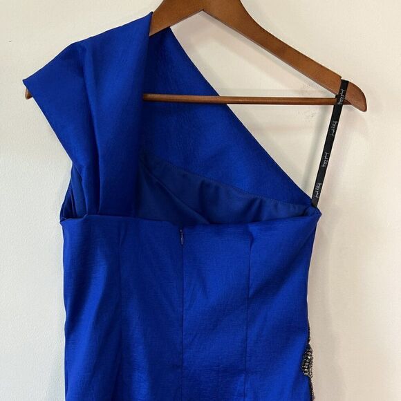 Joseph Ribkoff Royal Blue One Shoulder Embellished Party Dress - Picture 5 of 10
